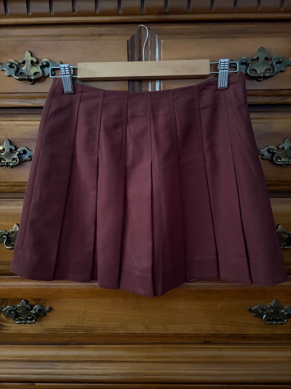 J Crew Grammercy Pleated Skirt in Fresh Cacao size 00